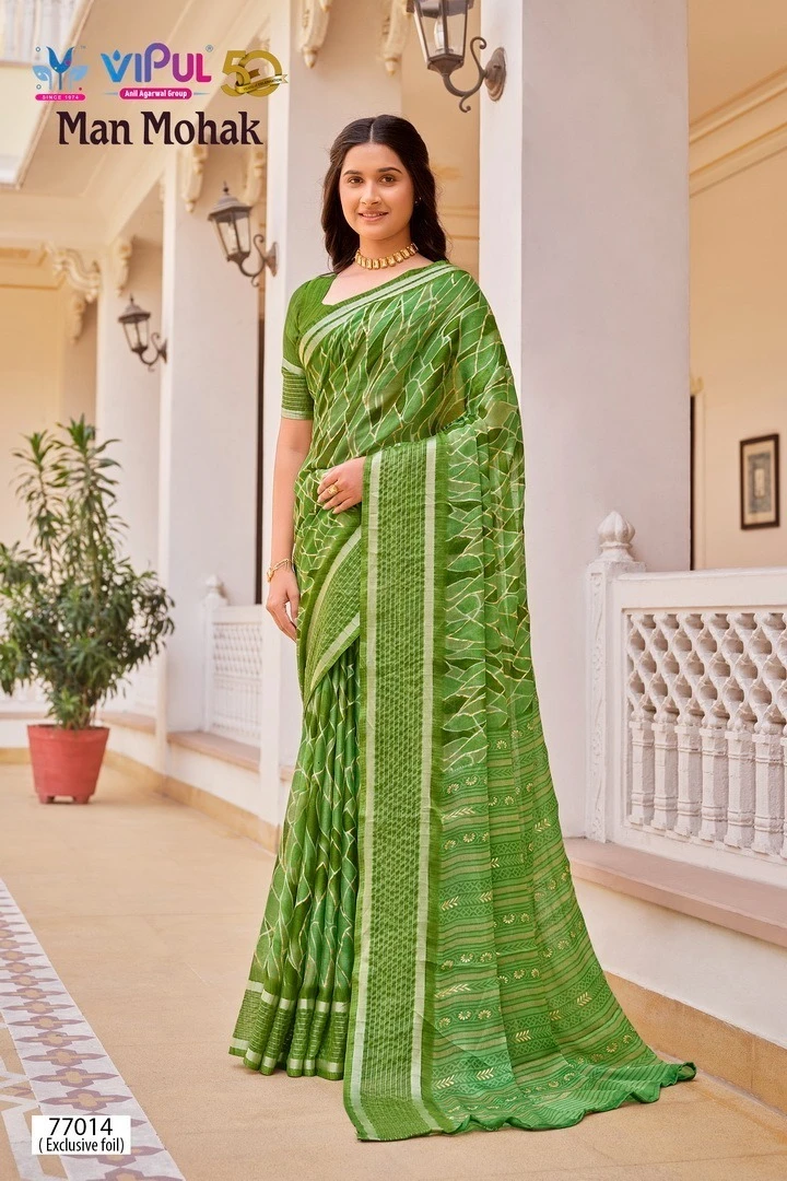 Vipul Man Mohak Chiffon Wholesale Fancy Sarees Catalog — Wholesale Sarees, MPA wholesale from Surat — view 3